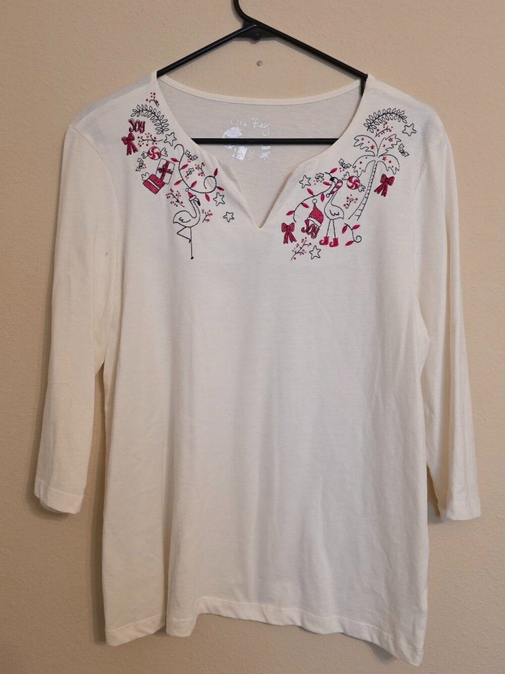 Coral Bay Christmas Accent Shirt Size L